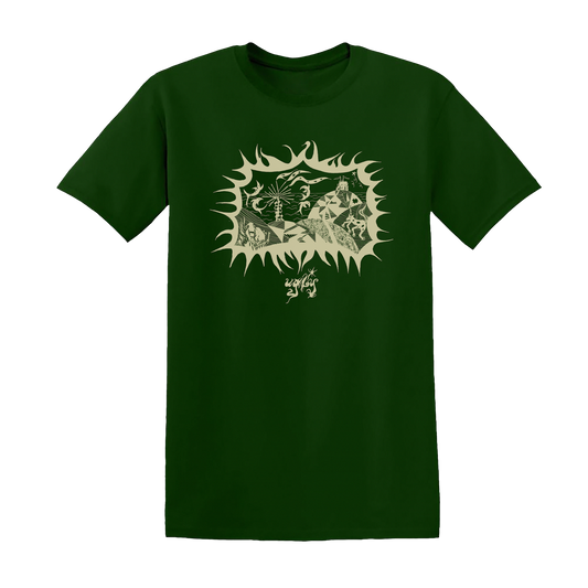 'April Chair' Bleach Print Forest Green Tee