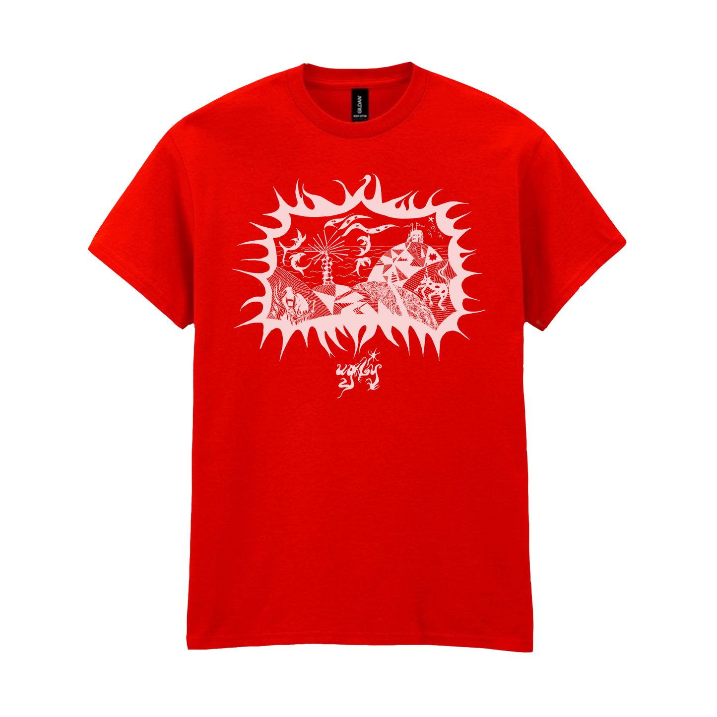 'April Chair' Bleach Print Red Tee [Pre-order]